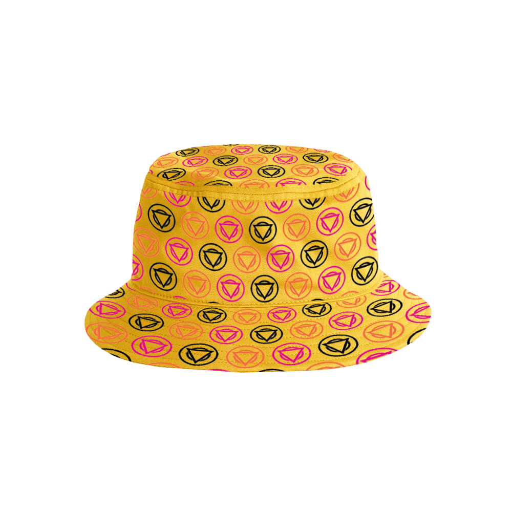 Colour Dots Reversible Bucket Hat - Yellow