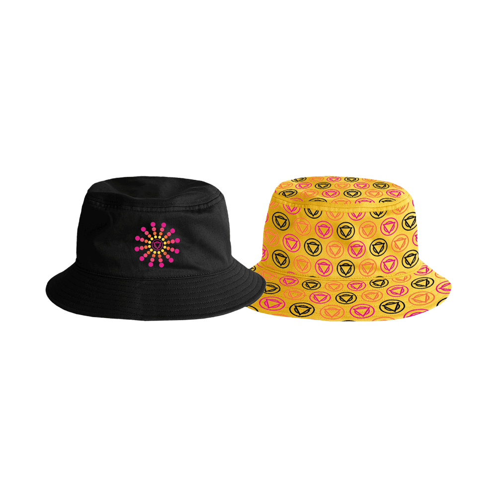Colour Dots Reversible Bucket Hat - Yellow