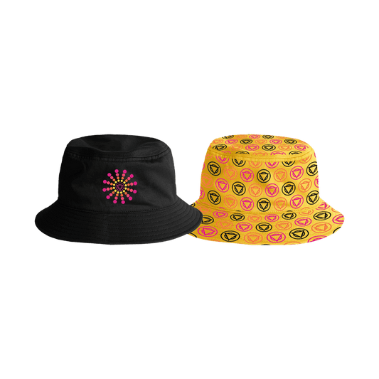 Colour Dots Reversible Bucket Hat - Yellow